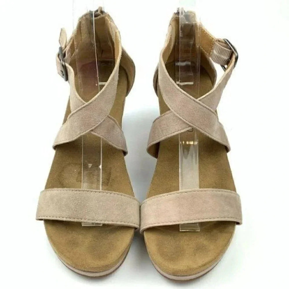 Lucky brand wedges size 6 36 Kenadee taupe suede - Picture 3 of 12